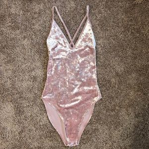 Forever 21, Light Pink, VELVET, body suit